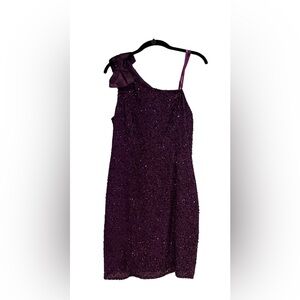 Vintage Adrianna Papell One-shoulder Purple Dress